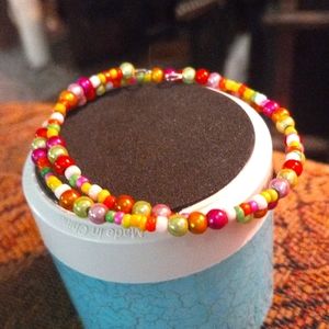 Miracle seed bead memory wire bracelets adjustable